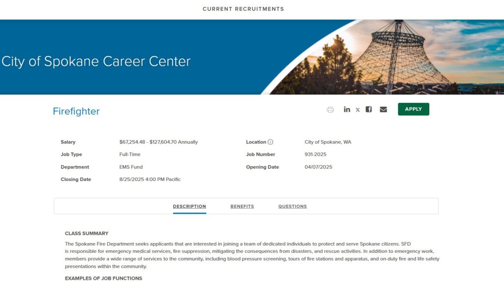 firefighter job posting image